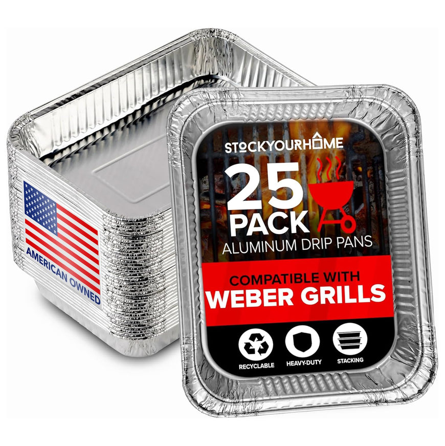 Stock Your Home Aluminum Drip Pan, 25 Count