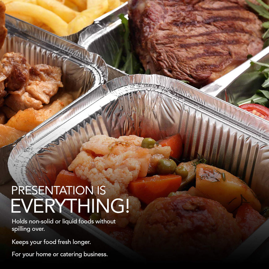 Stock Your Home 1 LB Oblong Pan-Plastic Lid-50 Count