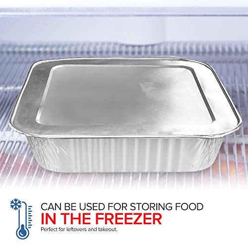 Stock Your Home 8 x 8 Square foil pan with lids - 20 Count