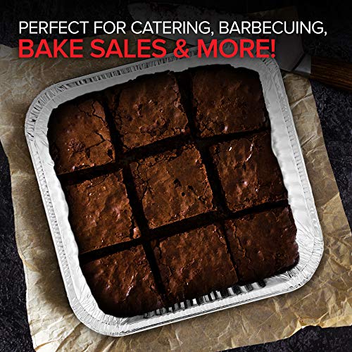 Stock Your Home 8 x 8 Square foil pan with lids - 20 Count