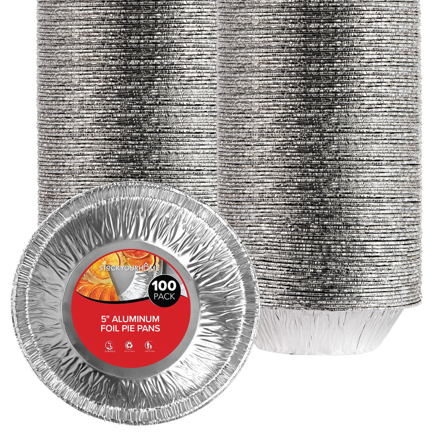 Stock Your Home 5 Inch Disposable Mini Pie Tin - 100 Count