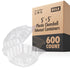 5x5 Plastic Clamshell Takeout Containers (600 Pack)