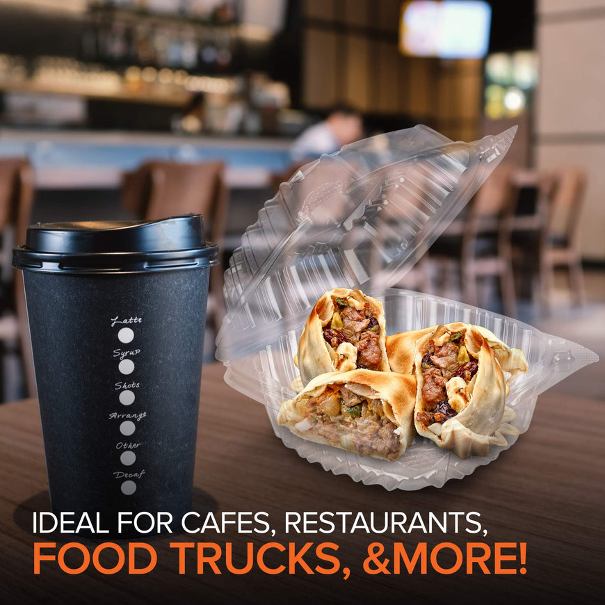 5x5 Plastic Clamshell Takeout Containers (600 Pack)