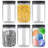 Stock Your Home 32 oz Plastic Jars w/ Chalk & Sticker (6 Pack) - BPA Free Plastic Mason Jars for Kitchen - Pantry Jars with Airtight Lids for Storing Rice, Pasta, Coffee, Grains, Candy, Cookies