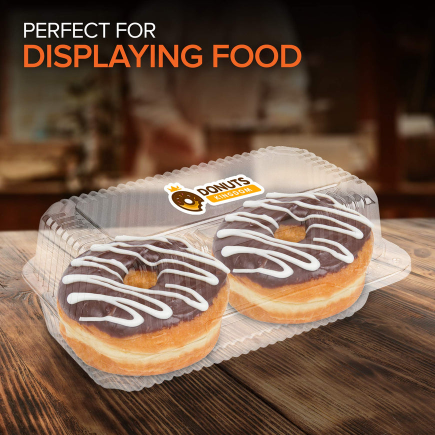 Stock Your Home Plastic 9 x 5 Inch ClamShell Takeout Trays (25 Count) - Dessert Containers - Plastic Hinged Food Container - Disposable Plastic Clamshell Food Containers for Slices of Cake, Sandwiches