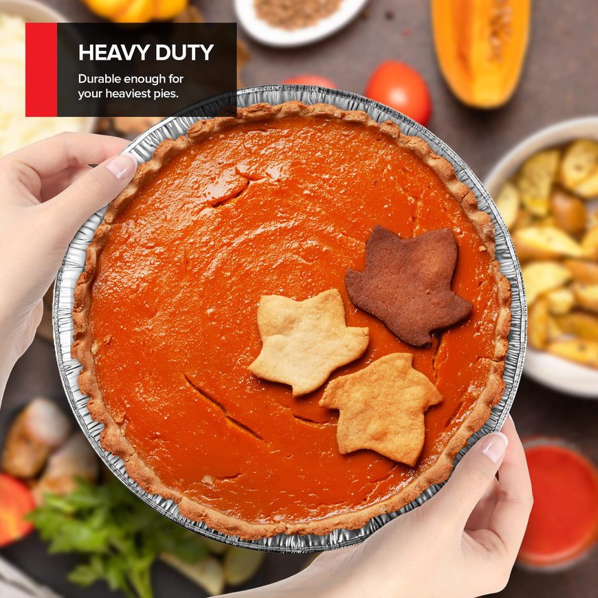 Stock Your Home Disposable Aluminum Foil Pie Pans Set (75 PCS) Heavy Duty Baking Pans (25) 9â€, (25) 6â€, (25) 3â€ Inch Cooking, Heating, Food Prep, Holiday Dinner Meals