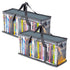 Stock Your Home DVD Storage Bags (Set of 2) Media Organizer Bag for DVDs, CDs, Blu Ray Disc, Movie Cases, VHS Box, Video Game Disks, Clear Plastic Holders with Carrying Handles and Zipper - Black