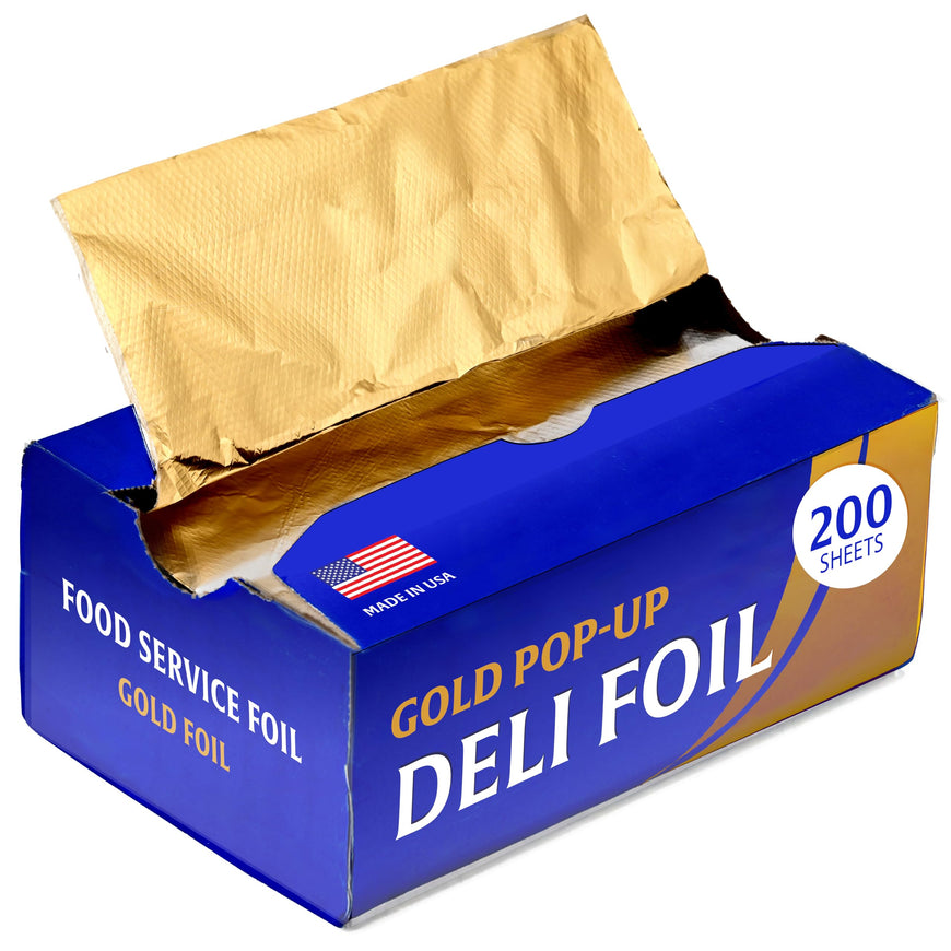 200-Pack Pre-Cut Aluminum Foil Sheets - 9' Pop Up Foil for Restaurant, Food Wrapping & Hair Highlighting