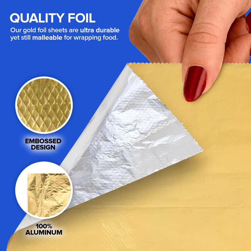 200-Pack Pre-Cut Aluminum Foil Sheets - 9' Pop Up Foil for Restaurant, Food Wrapping & Hair Highlighting