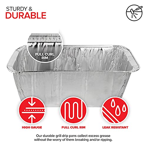 Stock Your Home Foil Grill Drip Pan (30 Pack) Compatible with Blackstone's 28â€, 30â€, & 36â€ BBQ Griddle + 17â€ & 22â€ Tabletop Range- Disposable Aluminum Oil Catcher Tray, Blackstone Grease Cup Liners