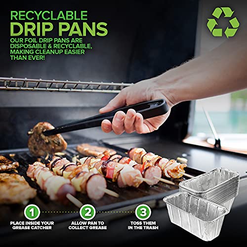 Stock Your Home Foil Grill Drip Pan (30 Pack) Compatible with Blackstone's 28â€, 30â€, & 36â€ BBQ Griddle + 17â€ & 22â€ Tabletop Range- Disposable Aluminum Oil Catcher Tray, Blackstone Grease Cup Liners