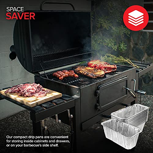 Stock Your Home Foil Grill Drip Pan (30 Pack) Compatible with Blackstone's 28â€, 30â€, & 36â€ BBQ Griddle + 17â€ & 22â€ Tabletop Range- Disposable Aluminum Oil Catcher Tray, Blackstone Grease Cup Liners