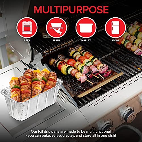 Stock Your Home Foil Grill Drip Pan (30 Pack) Compatible with Blackstone's 28â€, 30â€, & 36â€ BBQ Griddle + 17â€ & 22â€ Tabletop Range- Disposable Aluminum Oil Catcher Tray, Blackstone Grease Cup Liners