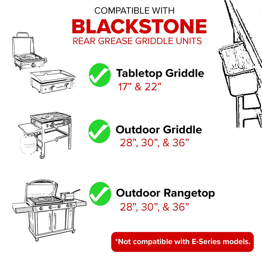 Stock Your Home Foil Grill Drip Pan (10 Pack) Compatible with Blackstone's 28â€, 30â€, & 36â€ BBQ Griddle + 17â€ & 22â€ Tabletop Range- Disposable Aluminum Oil Catcher Tray, Blackstone Grease Cup Liners
