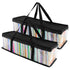 CD Storage Bags (4 Pack) - Transparent PVC Media Storage - Water Resistant CD Holder Case with Handles - Clear Plastic Carrying Game Bag Storage for CDs, Albums, Video Games, Books - Stock Your Home