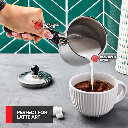 Stock Your Home 24oz Turkish Coffee Pot Set with Lid, Small Saucepan Coffee Maker, Mini Sauce Pan Butter Melter, Stainless Steel Milk Warmer Pots for Stove Top