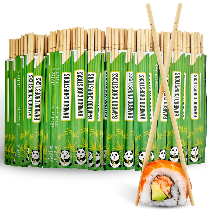 Stock Your Home Bamboo Chopsticks, Bulk (50 Count), Separated for Sushi, Chinese, Japanese, Asian Food, Smooth Wooden, Disposable
