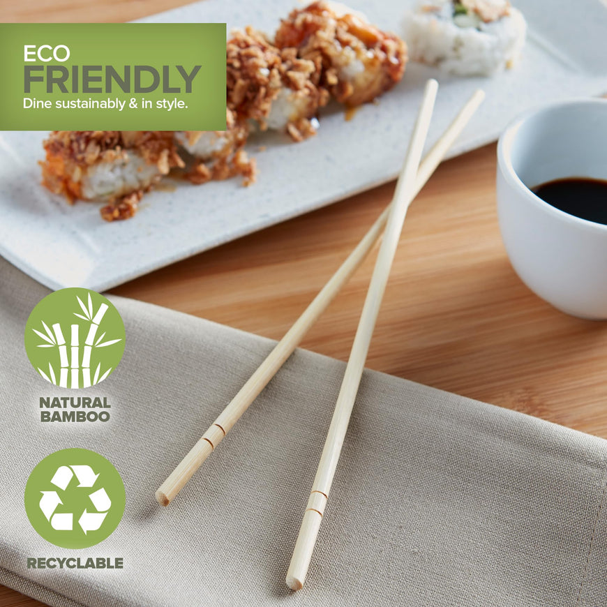 Stock Your Home Bamboo Chopsticks, Bulk (50 Count), Separated for Sushi, Chinese, Japanese, Asian Food, Smooth Wooden, Disposable