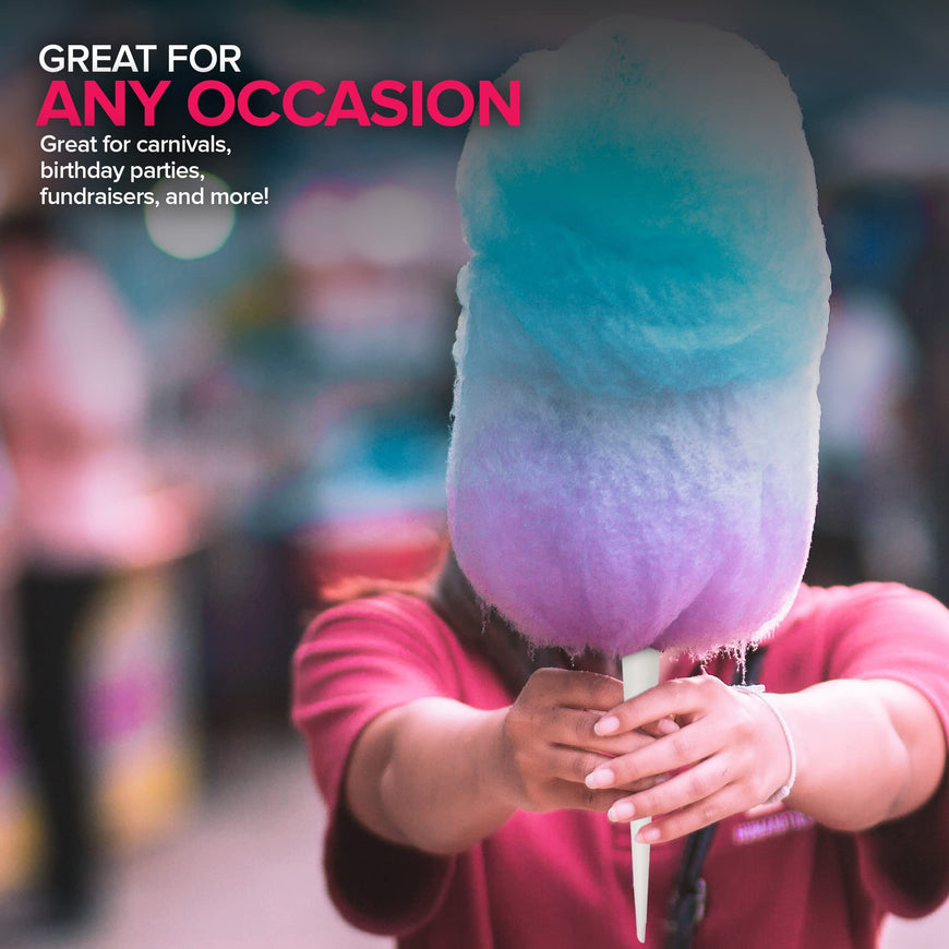 Cotton Candy Cones (100 Pack) â€“ White Kraft Paper Sticks for Floss Sugar & Carnival Treats, Compatible with Cotton Candy Machines â€“ Stock Your Home