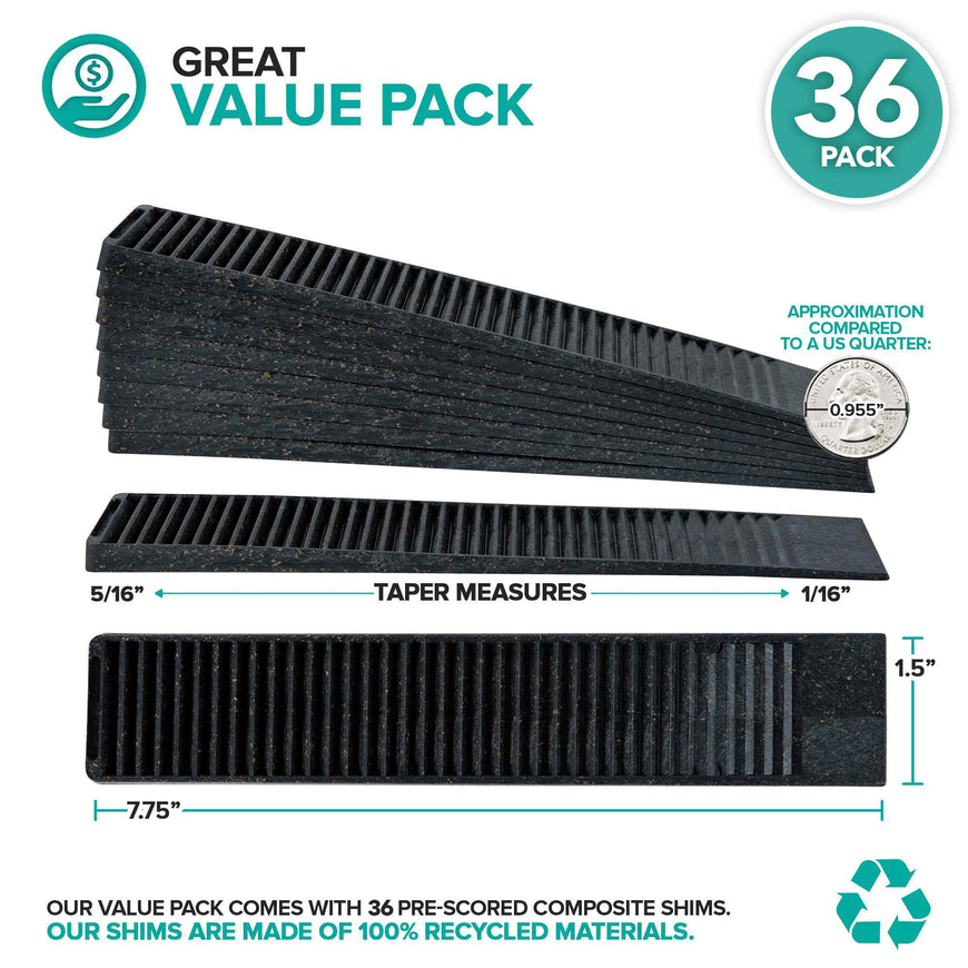 Stock Your Home Composite Shims - 36 Pack