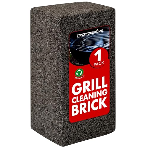 Stock Your Home Grill Cleaning Brick, Griddle Block Cleaner, Heavy Duty Pumice Stone for BBQ Flat Top, Scrubbing Tools/Bricks, (1 Pack)