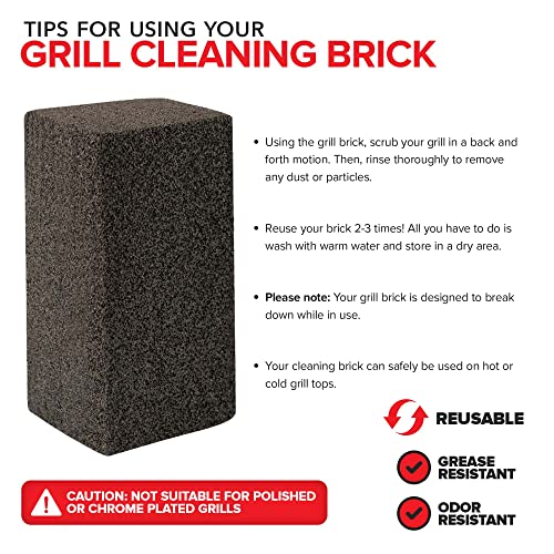 Stock Your Home Grill Cleaning Brick, Griddle Block Cleaner, Heavy Duty Pumice Stone for BBQ Flat Top, Scrubbing Tools/Bricks, (1 Pack)