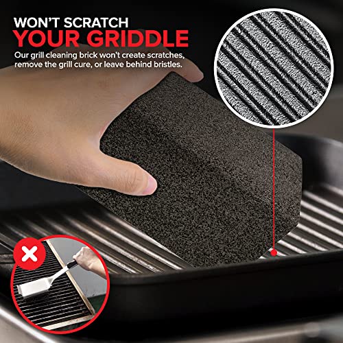 Stock Your Home Grill Cleaning Brick, Griddle Block Cleaner, Heavy Duty Pumice Stone for BBQ Flat Top, Scrubbing Tools/Bricks, (1 Pack)