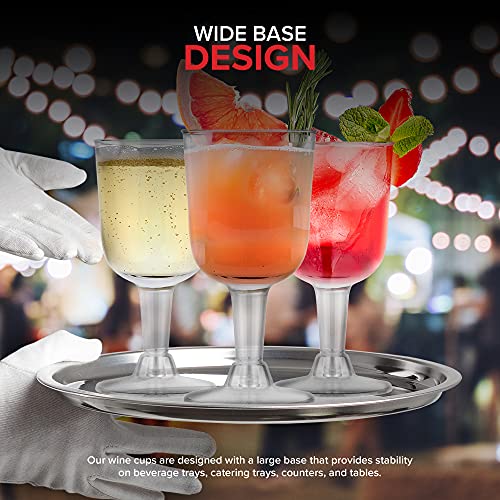 Stock Your Home 5 oz Clear Plastic Wine Glass (20 Pack) - BPA Free & Recyclable - Shatterproof Wine Goblet - Disposable & Reusable Cups for Champagne, Dessert, Food Samples, Catering, Weddings