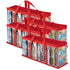 Stock Your Home DVD Storage Bags (Set of 4) Media Organizer Bag for DVDs, CDs, Blu Ray Disc, Movie Cases, VHS Box, Video Game Disks, Clear Plastic Holders with Carrying Handles and Zipper - Red