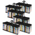 Stock Your Home DVD Storage Bags (Set of 6) Media Organizer Bag for DVDs, CDs, Blu Ray Disc, Movie Cases, VHS Box, Video Game Disks, Clear Plastic Holders with Carrying Handles and Zipper - Red