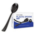 (125-Count) Plastic Spoons, Disposable Silverware for Dinner, Heavy Duty Utensils, Heavyweight Party Flatware, Bulk Cutlery in Black - Stock Your Home
