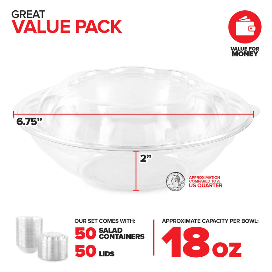 18 oz Salad Container (50 Pack)