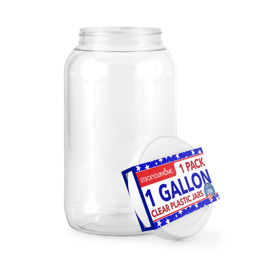 Stock Your Home Half-Gallon Clear Plastic Jars - 1 Pack