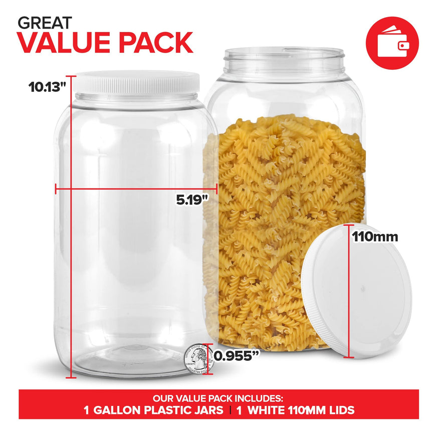 Stock Your Home Half-Gallon Clear Plastic Jars - 1 Pack