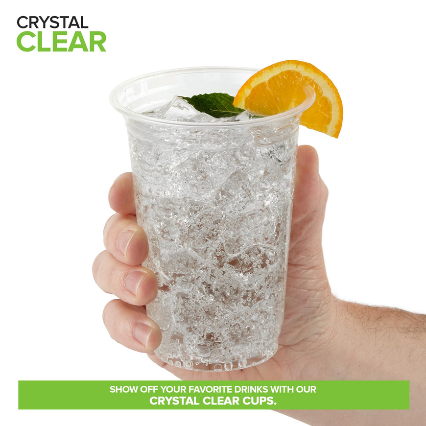 Stock Your Home 16 oz Clear PLA Cold Cups 50 Pack Disposable Party Cups for Water Wine Beer Sample Cups