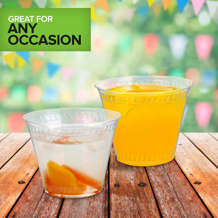Stock Your Home 9 oz Premium Commercially Compostable Cold Cups (50 Pack) Plant Based Eco Party Cup, Environmentally Friendly Recyclable Disposable Sustainable for Water, Wine, Beer Sample