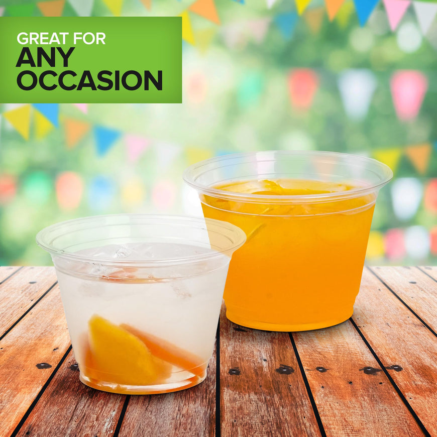 Stock Your Home 9 oz Clear PLA Cold Cups 100 Pack Disposable Party Cups for Water Wine Beer