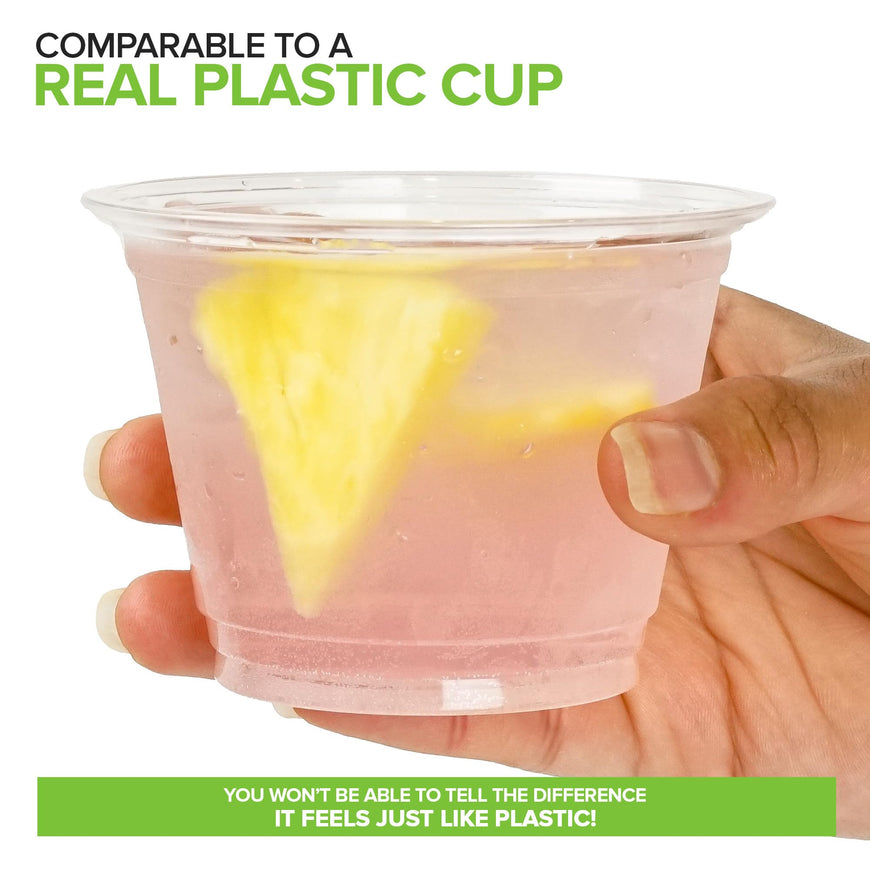 Stock Your Home 9 oz Clear PLA Cold Cups 250 Pack Disposable Party Cups for Water Wine Beer Sample Cups