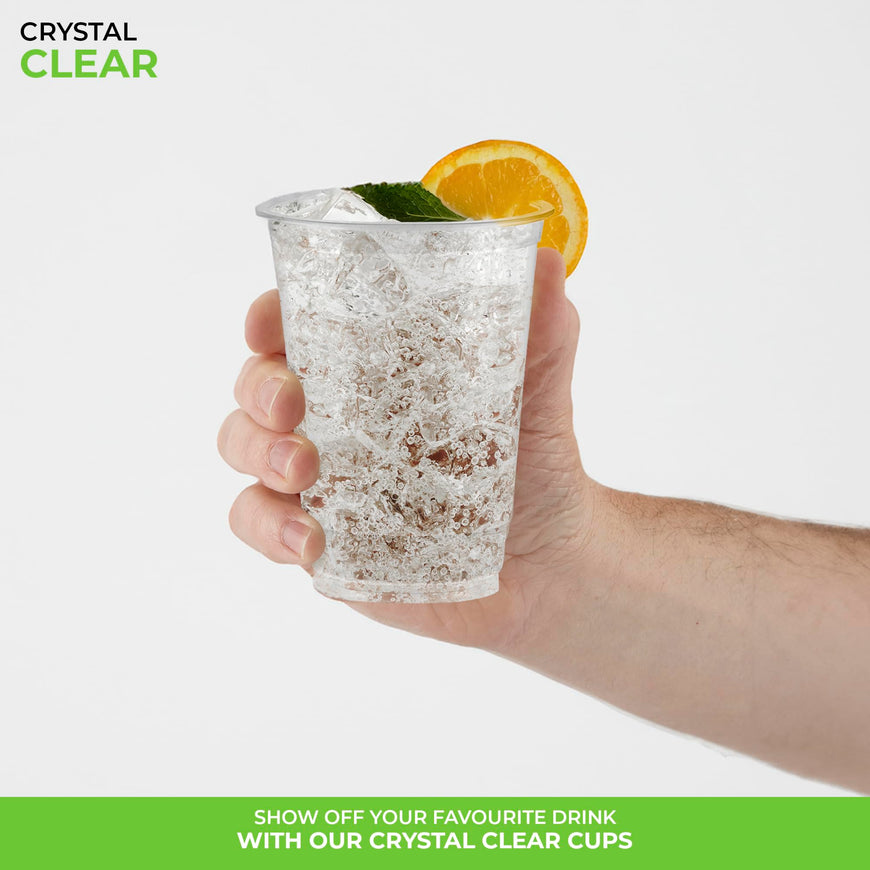 Stock Your Home 7 oz Clear Commercially Compostable Cold Cups Plant Based Eco Party Cup, Environmentally Friendly Recyclable Disposable Sustainable for Water, Wine & Beer Sample (100 Pack)