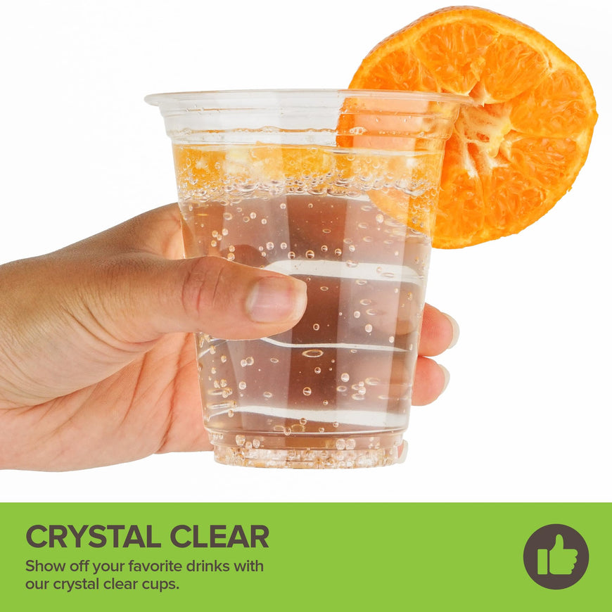 Stock Your Home 12 oz Clear PLA Cold Cups 50 Pack Disposable Party Cups for Water Wine Beer Sample Cups