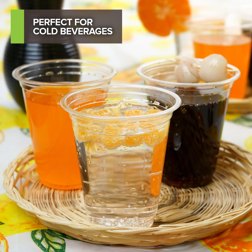 Stock Your Home 12 oz Clear PLA Cold Cups 100 Pack Disposable Party Cups for Water Wine Beer Sample Cups