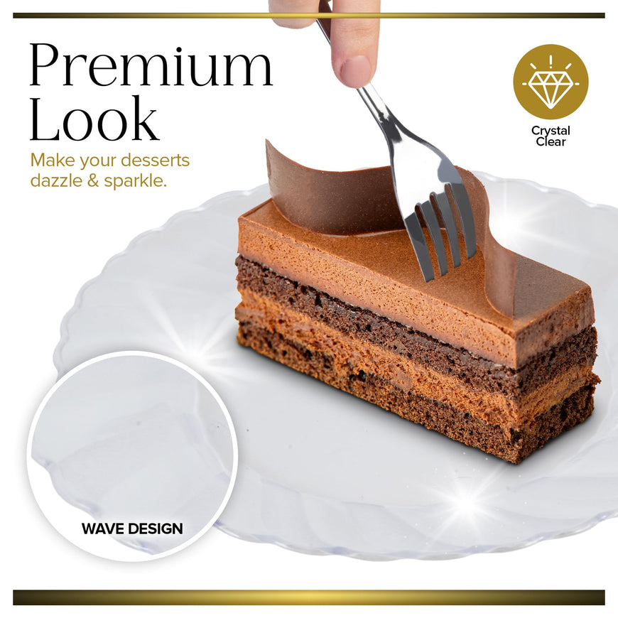 Stock Your Home Premium Clear Plastic Dessert Plates, 6