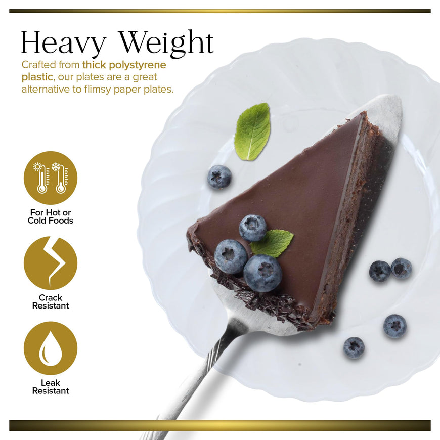 Stock Your Home Premium Clear Plastic Dessert Plates, 6