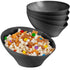 20oz Black Plastic Serving Bowls (4 Pack) Medium Disposable Snack Bowl Candy Dishes, Buffet Containers for Chips, Popcorn, Snacks, Mints, Salad Bar, Parties, Office Desk, Bridal Shower, Party Supplies