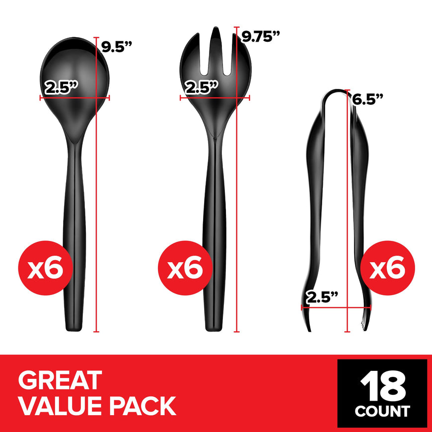 Black Disposable Serving Utensils