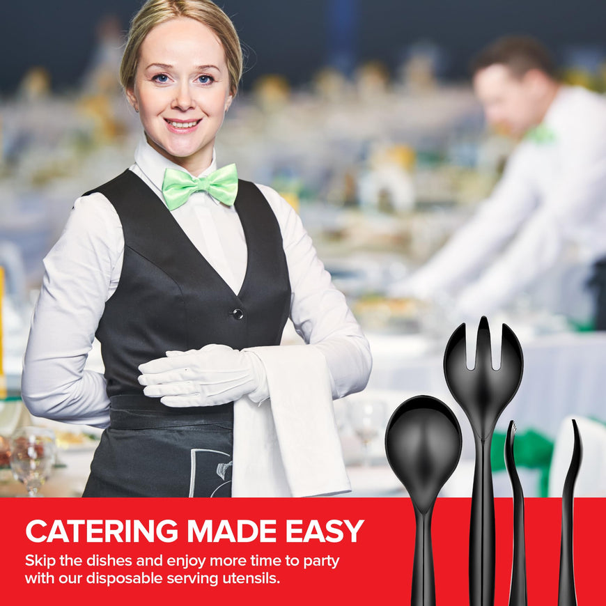 Black Disposable Serving Utensils
