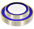 50 Piece Disposable Plates - Heavy Duty Plastic Dinnerware for Wedding Birthday Party Holiday Baby Shower - Includes 25 Dinner Plates and 25 Dessert Plates (Blue and Gold)