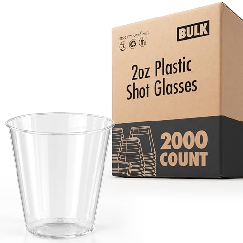 Plastic Shot Glasses - 2 oz (2000 Pack)