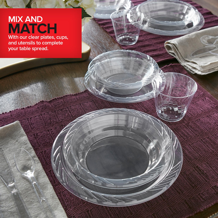 Stock Your Home 12 oz Disposable Clear Plastic Bowls - 120 Pack