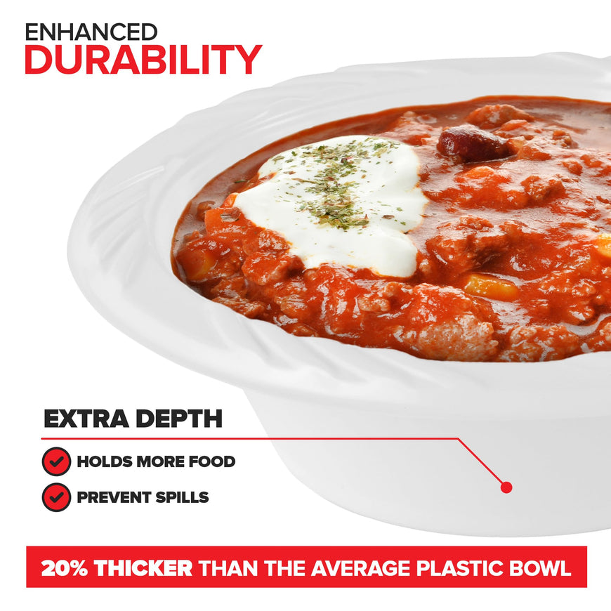 Stock Your Home 12 oz Disposable White Plastic Bowls - 40 Pack